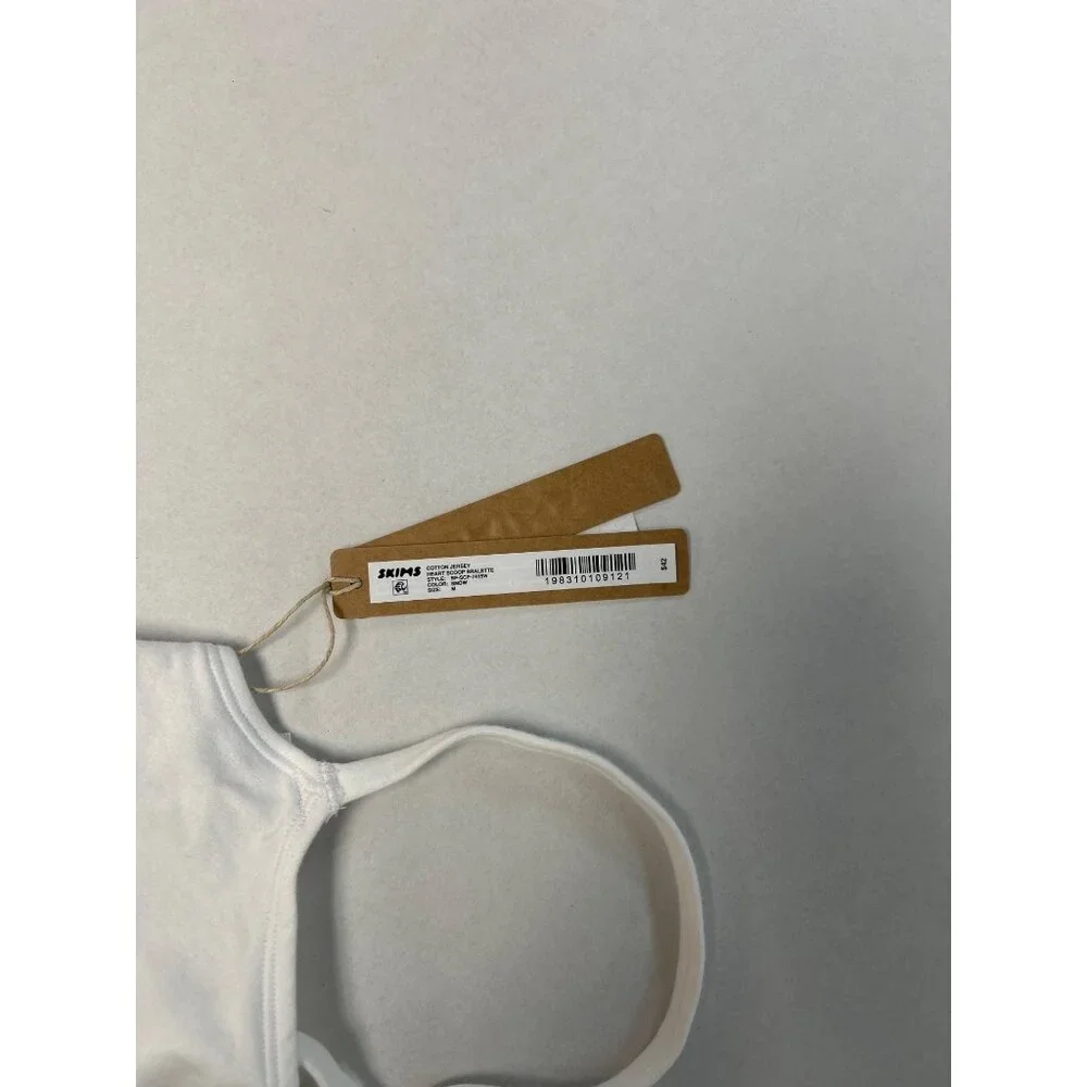 SKIMS Cotton Jersey Heart Scoop Bralette Snow Size Medium NWT - Picture 5 of 7